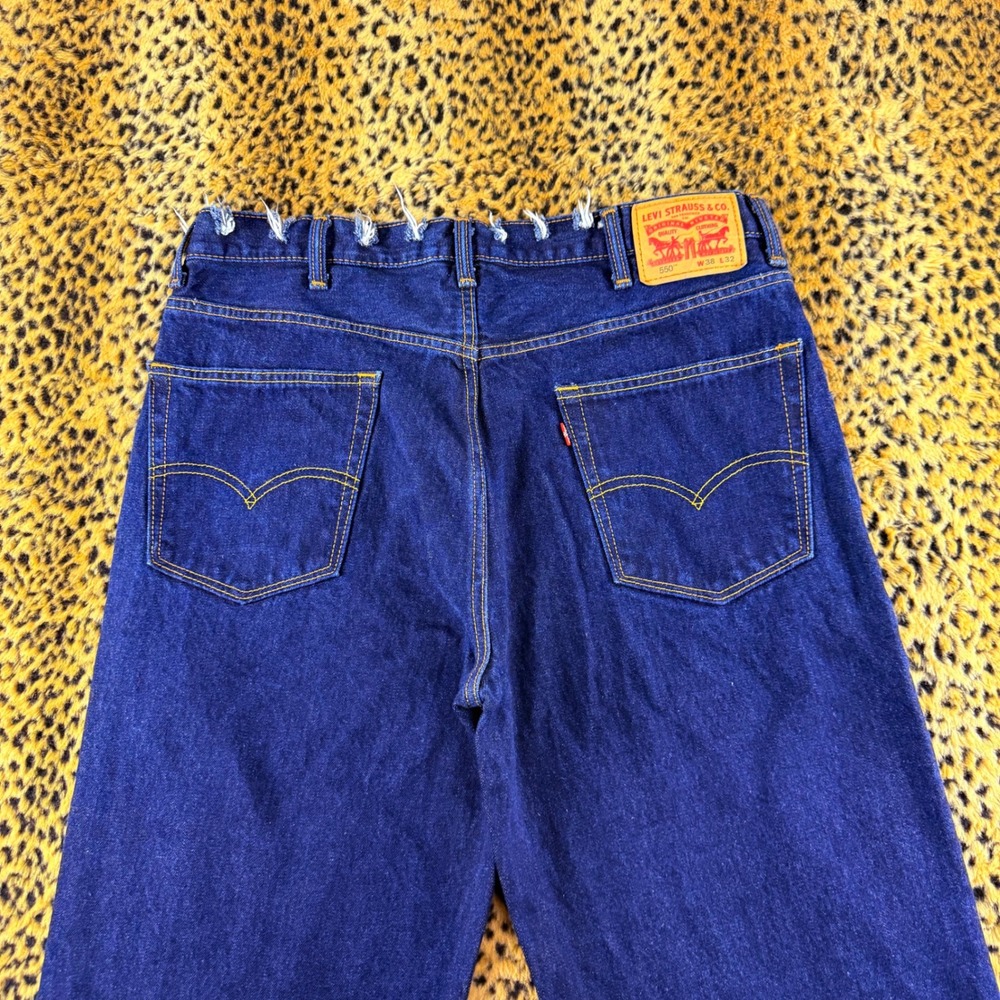 Levis 550 Relaxed Fit Dark Wash Baggy Jeans W38 L32 Indigo 00550-0216